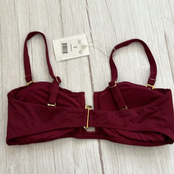 Andie Swim Cartagena Bikini Swim Top Size Small V-Neck Bandeau - Picture 4 of 8